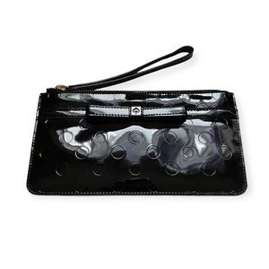 Kate Spade Black Jemima Camelia Street Wristlet Clutch Wallet